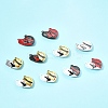 10 Bags Spray Painted Alloy Red and Black Enamel Split Pendants FIND-FS0004-21-9