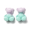 Two Tone Flocky Resin Cabochons RESI-F026-01B-1