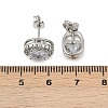 Brass Micro Pave Clear Cubic Zirconia Stud Earrings EJEW-Z128-01P-03-3