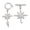Brass Micro Pave Clear Cubic Zirconia Toggle Clasps KK-H513-09P-2