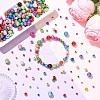 350Pcs 4 Styles Laser Opaque Acrylic Beads OACR-CJ0002-22-6