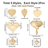 10Pcs 5 Styles 304 Stainless Steel Charms STAS-SC0008-83-2