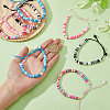 4 Sets 4 Color Polymer Clay Heishi Surfer Braided Bead Bracelets Set BJEW-FI0001-68-4