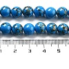 Synthetic Gold Line Turquoise Beads Strands G-H026-01D-02-4