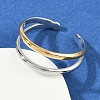 304 Stainless Steel Adjustable Open Cuff Rings for Women RJEW-K301-05GP-3