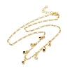 Brass Micro Pave Cubic Zirconia Teardrop Pendant Necklaces NJEW-B157-11G-4