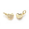 Brass Micro Pave Cubic Zirconia Charms ZIRC-J021-16G-RS-2