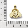 Brass Micro Pave Clear Cubic Zirconia Pendants KK-A221-02C-G-3