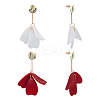 2 Pairs 2 Colors Acrylic Flower Petal Dangle Stud Earrings EJEW-AN0001-32-3