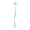 Brass Micro Pave Clear Cubic Zirconia Chain Extender KK-G491-52B-S-1