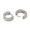 Non-Tarnish Sand Flash 304 Stainless Steel Hoop Earrings for Women EJEW-M001-03P-2
