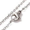 304 Stainless Steel Heart with Word Nana Pendant Necklace for Women STAS-E154-13P-3
