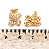 Brass Micro Pave Cubic Zirconia Stud Earrings EJEW-Z091-04G-K-3