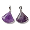 Natural Amethyst Pendants G-C066-07A-2