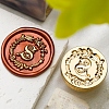 Golden Tone Wax Seal Brass Stamp Head DIY-B079-01G-S-1