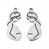 Non-Tarnish Mother's Day 201 Stainless Steel Pendants X-STAS-S081-039-2