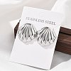 304 Stainless Steel Shell Shaped Studs Earrings for Women LS-EJEW-K306-23P-3