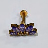 Flower Titanium Alloy Pave Cubic Zirconia Internally Threaded Labrets FS-WG35145-03-1