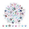 112PCS 8Colors UV Plating Rainbow Iridescent Acrylic Beads OACR-DC0001-21-8