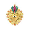 304 Stainless Steel Enamel Big Pendants STAS-OY003-10G-1