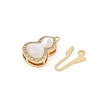 Gourd Brass Micro Pave Clear Cubic Zirconia Box Clasps KK-U051-01G-05-2