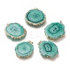 Dyed Natural Druzy Solar Quartz Crystal Pendants G-F693-01F-G-1