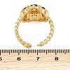 Brass Micro Pave Colorful Cubic Zirconia Cuff Rings RJEW-P155-03G-5