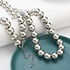 2Pcs 2 Styles Alloy Heart Pendant Necklaces Set NJEW-P319-02P-5