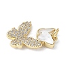 Brass Micro Pave Cubic Zirconia and Glass Pendants KK-F892-49G-3