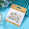 6Pcs 2 Styles Brass Micro Pave Clear Cubic Zirconia with Glass Pendants KK-BBC0019-04-5