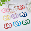 9 Pairs 9 Colors Sparkling Resin Big Hoop Earrings with Alloy Pins for Women EJEW-FI0002-13-7