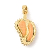 Rack Plating Leaf Brass Resin Pendants KK-S407-07G-1