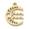 Real 18K Gold Plated 304 Stainless Steel Pendants STAS-R003-02G-03-1
