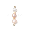 Three-Color Natural Pearl Potato Beaded Connector Charms PALLOY-JF04901-3