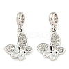 Rack Plating Alloy Pave Crystal Rhinestone Insect European Dangle Charms FIND-B034-14P-01-1