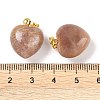 Natural Peach Moonstone Pendants G-J386-H13-G-3