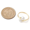 Round Shell Pearl Beaded Cuff Rings for Women RJEW-TA00152-3