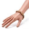 Natural Picture Jasper Round Beads Stretch Bracelet for Girl Women BJEW-JB06895-01-3