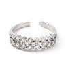 Clear Cubic Zirconia Open Cuff Ring RJEW-E072-10P-2