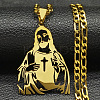304 Stainless Steel Jesus with Cross Hollow Pendant Necklaces FS-WG1CC45-02-1