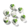 St. Patrick's Day Series Printed Schima Wood European Beads WOOD-V002-01E-1