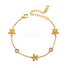 304 Stainless Steel Micro Pave Clear Cubic Zirconia Link Bracelets WG22476-04-1