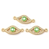 Rack Plating Brass Micro Pave Clear Cubic Zirconia Eye Connector Charms KK-K385-092G-2