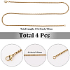 4Pcs 304 Stainless Steel Box Chain Necklaces NJEW-SC0001-34G-02-2