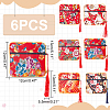 6Pcs 6 Styles Square Cloth Jewelry Packing Pouches Drawstring Bags with Tassel ABAG-WR0001-05-2