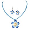 Flower Polymer Clay Dangle Earrings & Pendant Necklaces Sets for Women FS-WG4A5F2-02-2