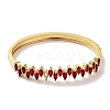 Brass Pave FireBrick Glass Hinged Bangles for Women BJEW-Z061-08C-2