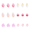 30Pcs 6 Styles Baking Paint Transparent Glass Petal Beads DGLA-YW0001-33-1