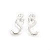 Silver Color Plated Alloy Letter Pendants LS-X-PALLOY-J718-01S-S-1