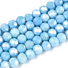 Anti-Tarnish Electroplate Glass Beads Strands EGLA-T021-4mm-15-10-1
